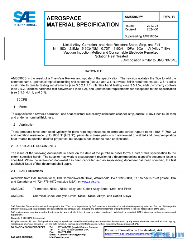 SAE AMS 5960 Series PDF