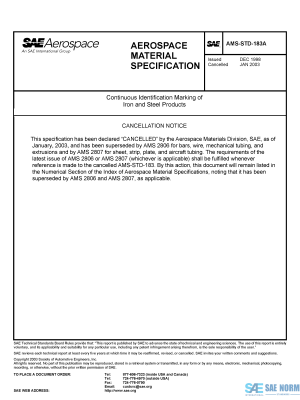SAE AMSSTD 183 Series PDF