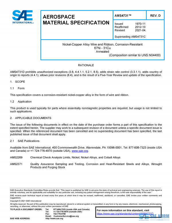 SAE AMS 4731 Series PDF