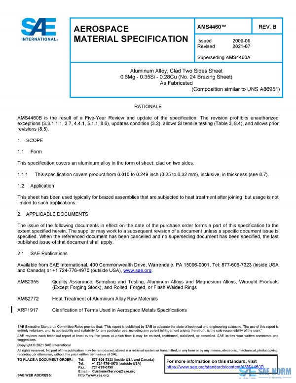 SAE AMS 4460 Series PDF