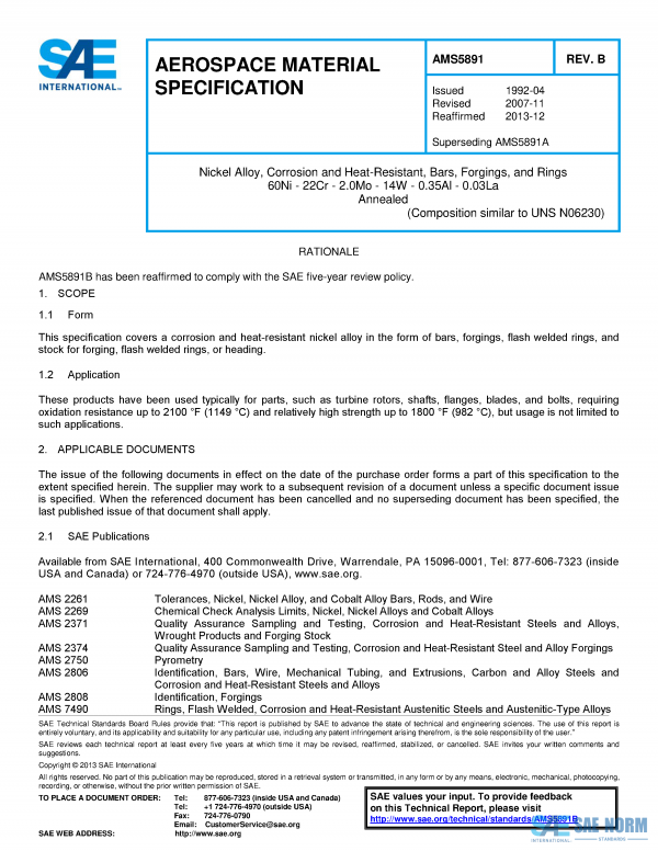 SAE AMS 5891 Series PDF