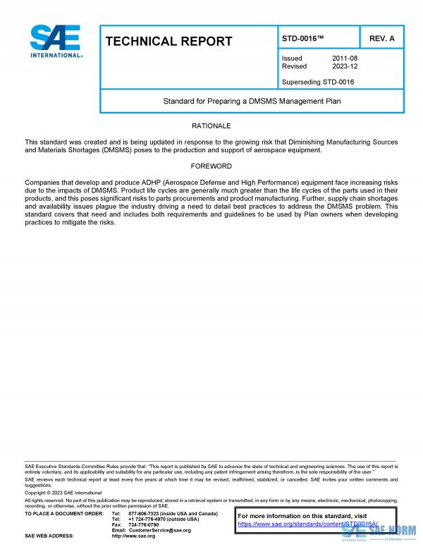 SAE STD 0016 Series PDF