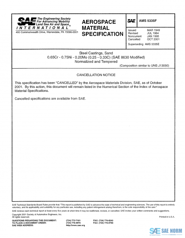 SAE AMS 5335 Series PDF