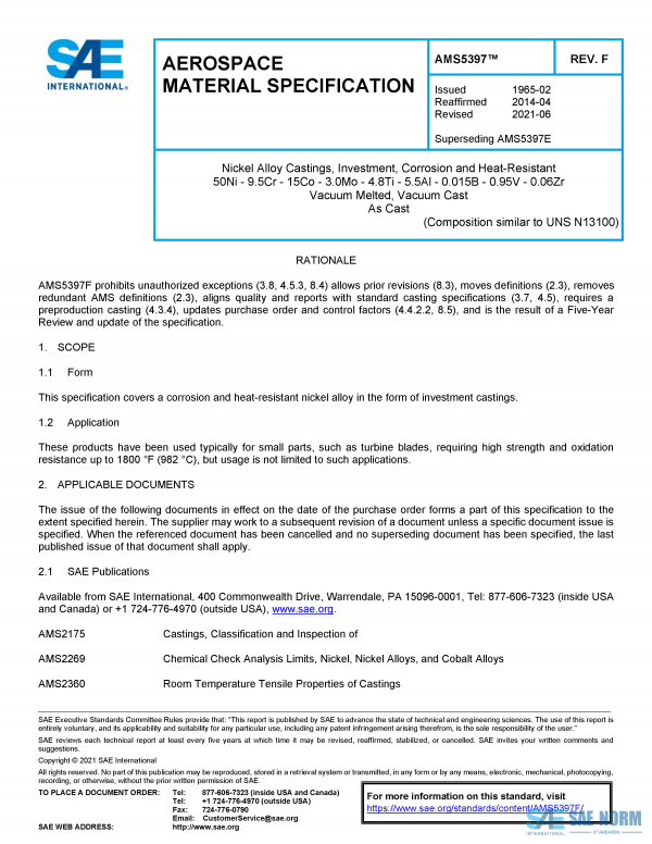 SAE AMS 5397 Series PDF