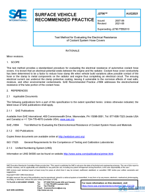 SAE J 2790 Series PDF