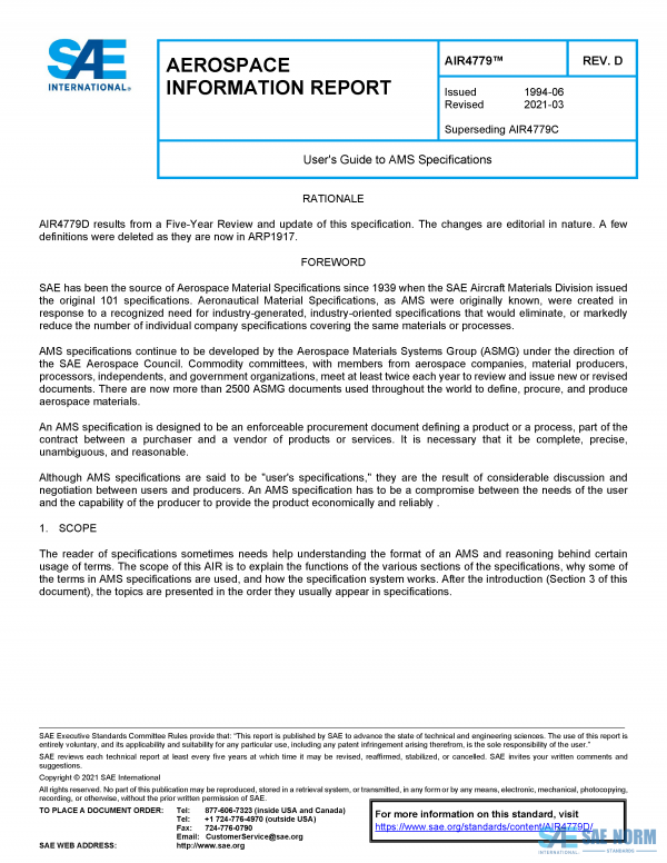 SAE AIR 4779 Series PDF