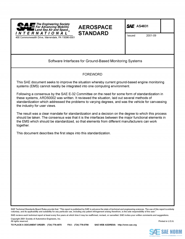 SAE AS 4831 Series PDF