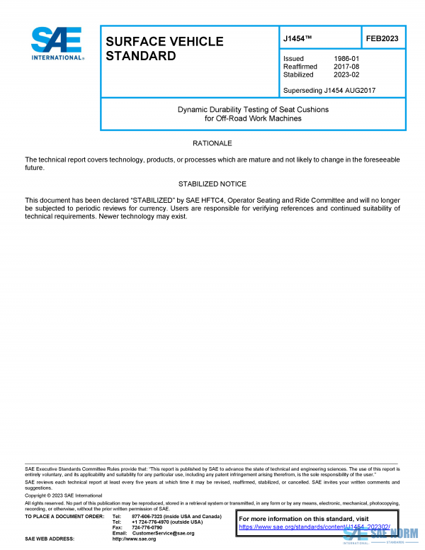 SAE J 1454 Series PDF