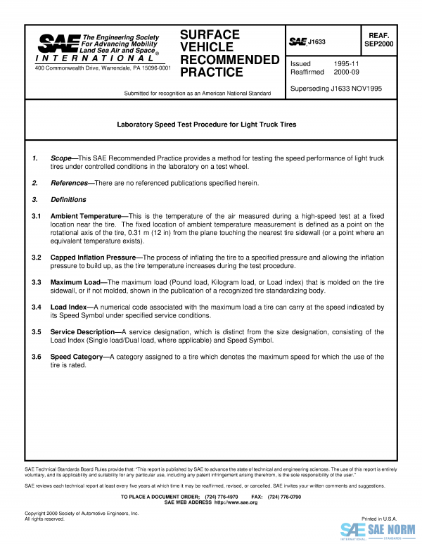 SAE J 1633 Series PDF