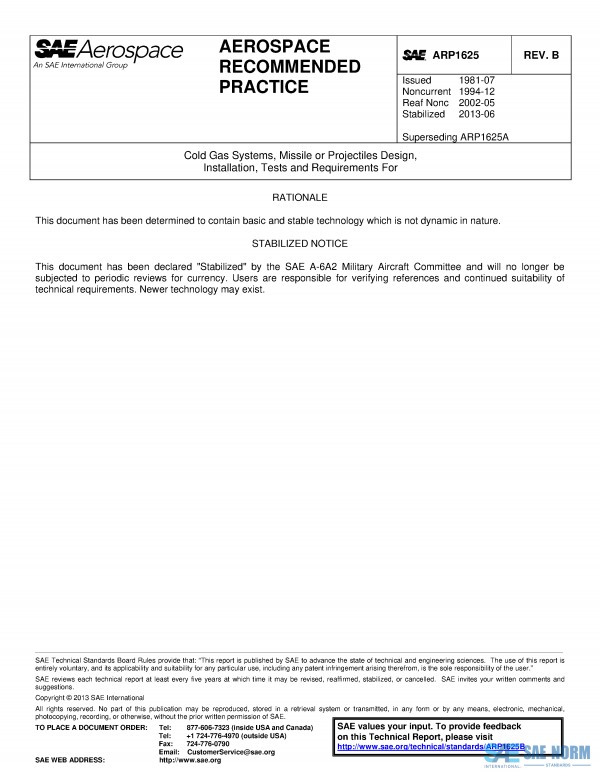 SAE ARP 1625 Series PDF