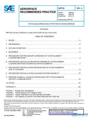 SAE ARP 725 Series PDF