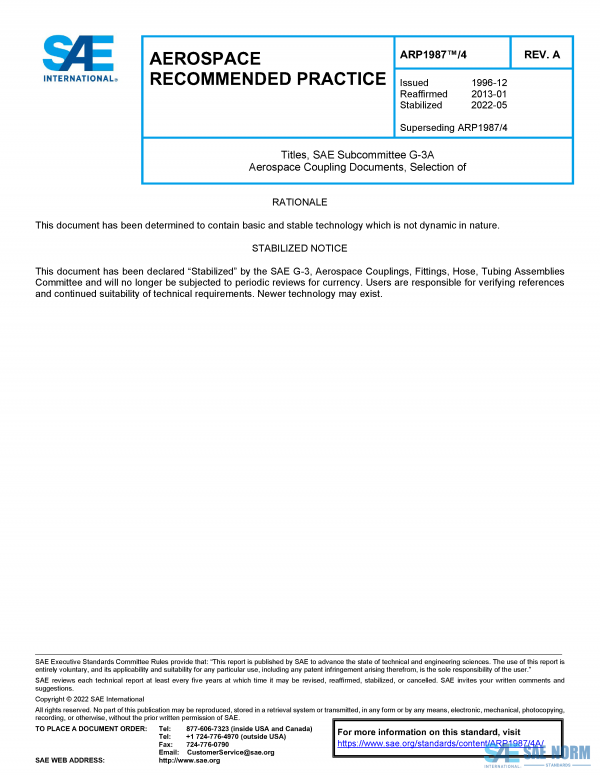 SAE ARP 1987/4 Series PDF