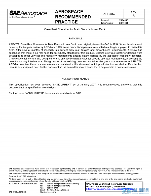 SAE ARP 4769 Series PDF