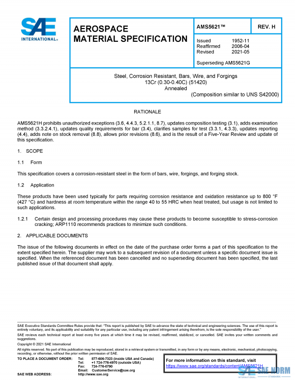 SAE AMS 5621 Series PDF