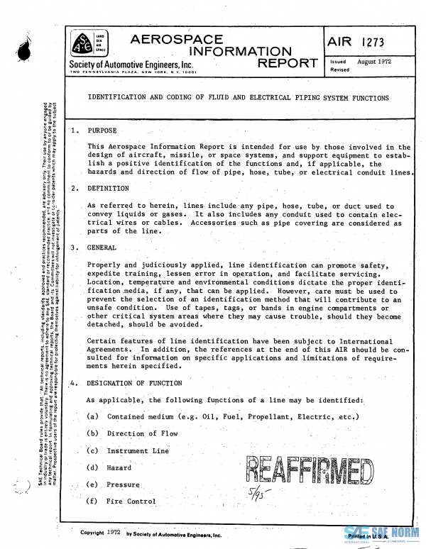 SAE AIR 1273 Series PDF