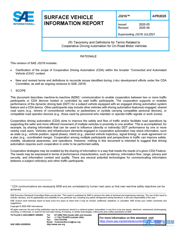 SAE J 3216 Series PDF