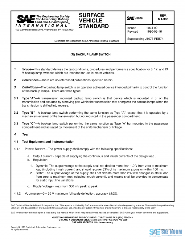SAE J 1076 Series PDF