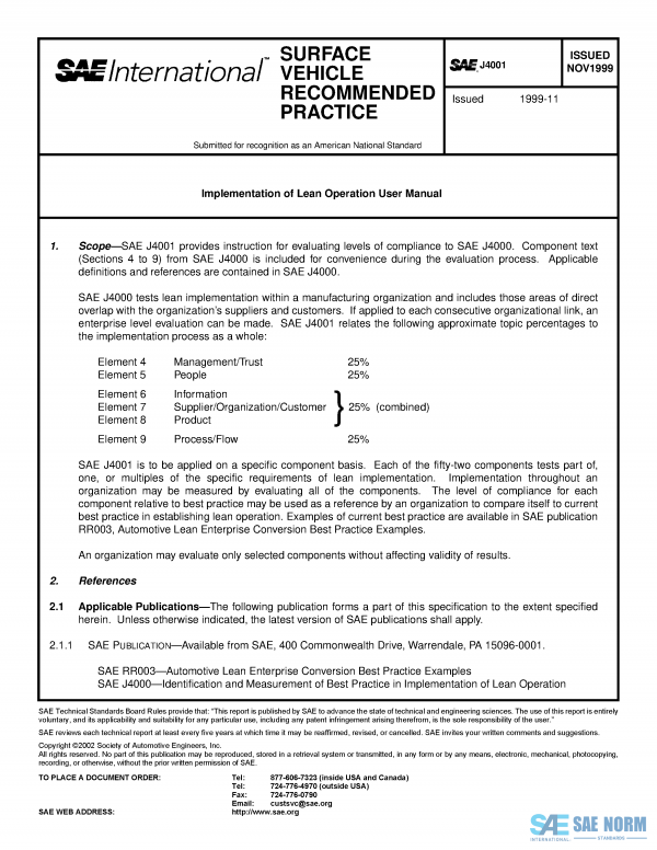 SAE J 4001 Series PDF