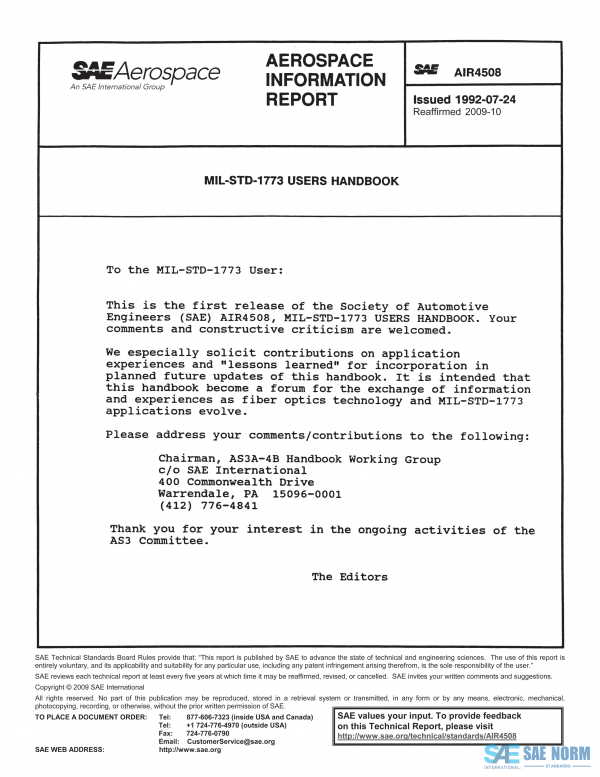 SAE AIR 4508 Series PDF