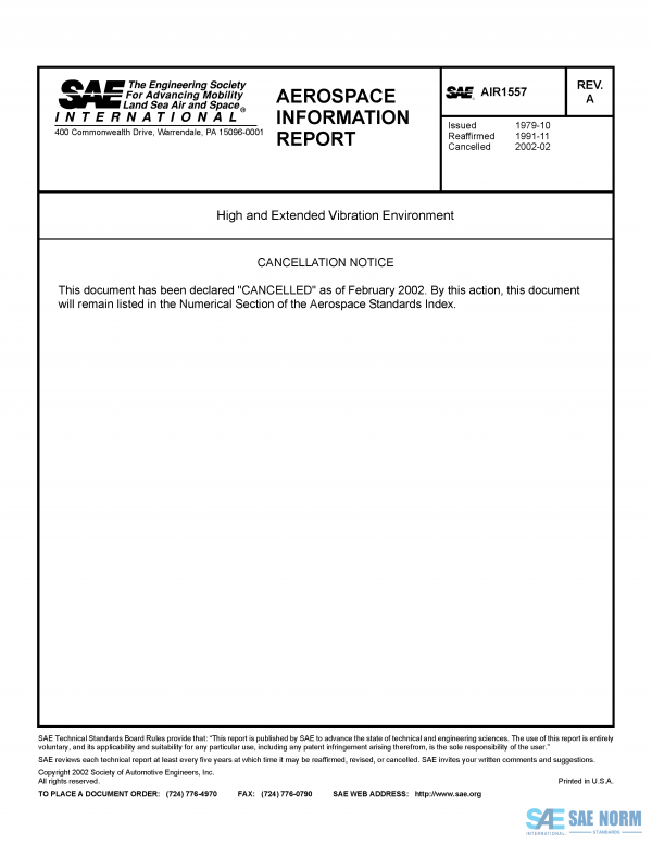 SAE AIR 1557 Series PDF