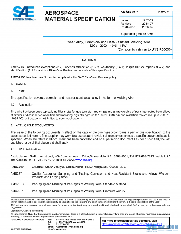 SAE AMS 5796 Series PDF