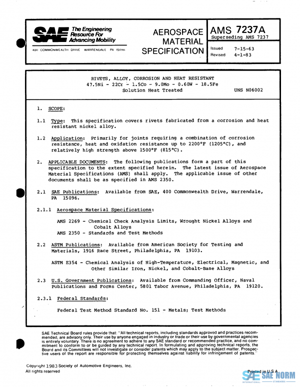SAE AMS 7237 Series PDF