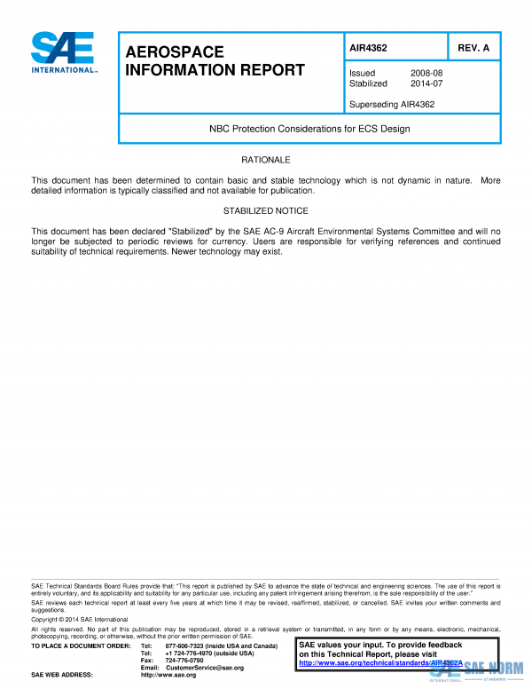 SAE AIR 4362 Series PDF