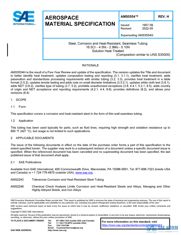 SAE AMS 5554 Series PDF