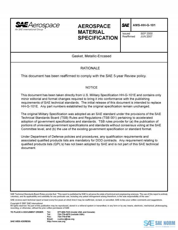 SAE AMSHHG 101 Series PDF