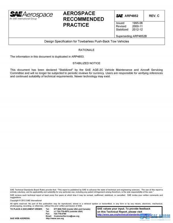 SAE ARP 4852 Series PDF
