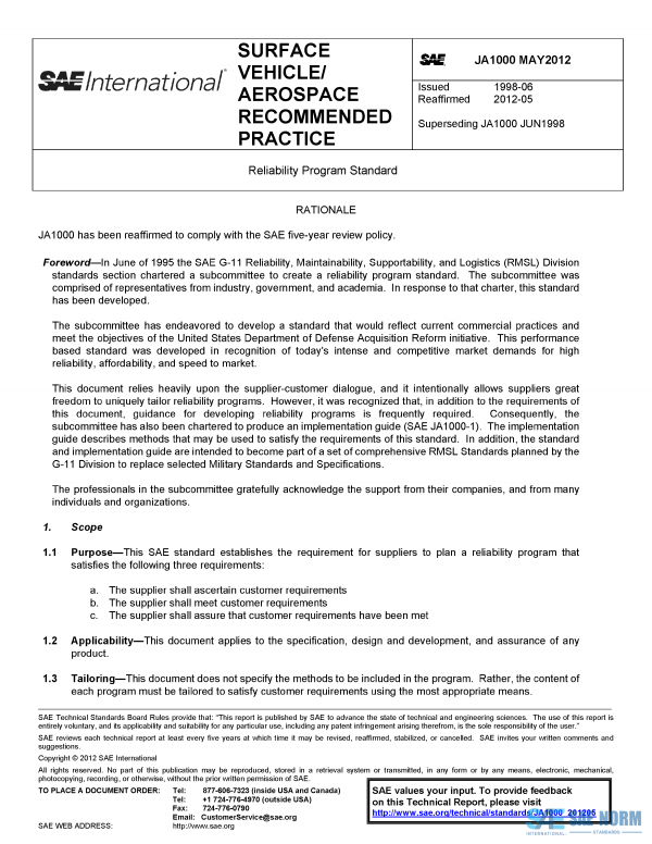 SAE JA 1000 Series PDF