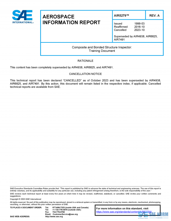SAE AIR 5279 Series PDF