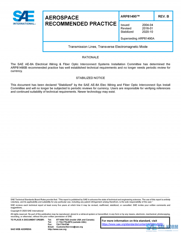 SAE ARP 81490 Series PDF
