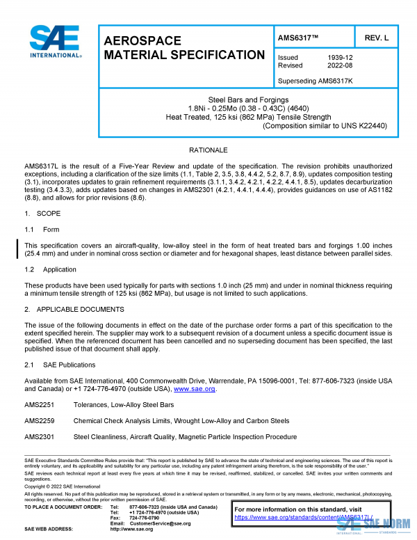 SAE AMS 6317 Series PDF