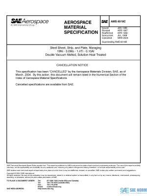 SAE AMS 6518 Series PDF