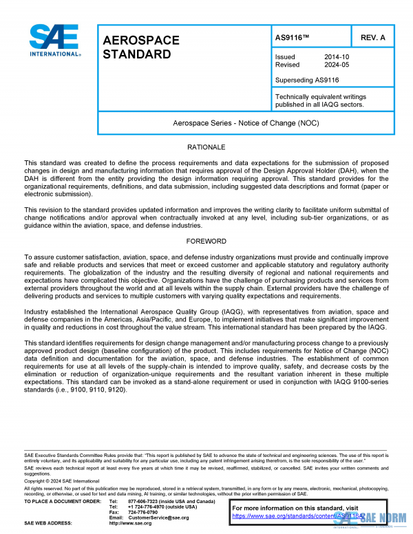 SAE AS 9116 Series PDF