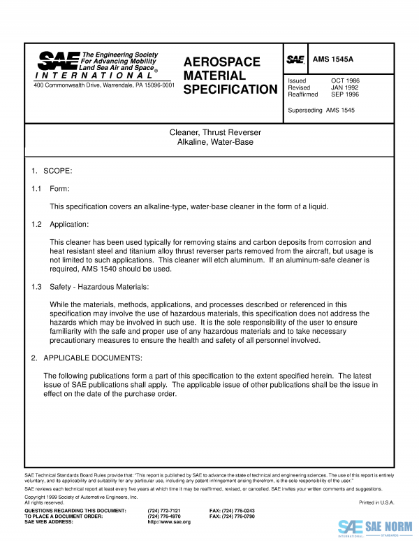 SAE AMS 1545 Series PDF