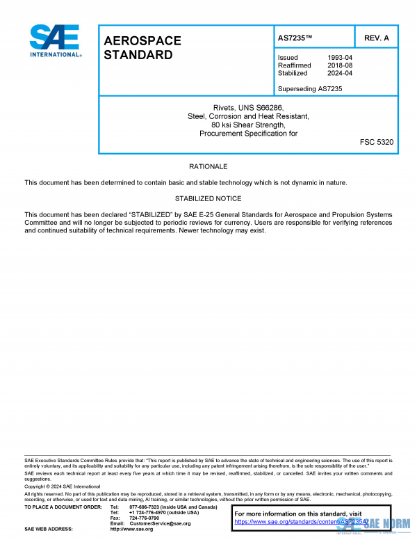 SAE AS 7235 Series PDF