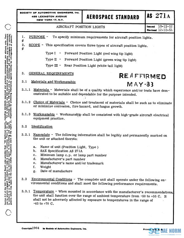 SAE AS 271 Series PDF