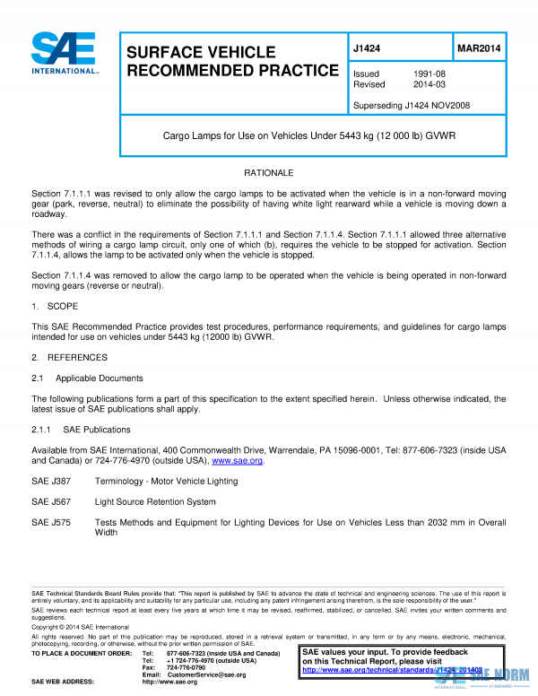 SAE J 1424 Series PDF