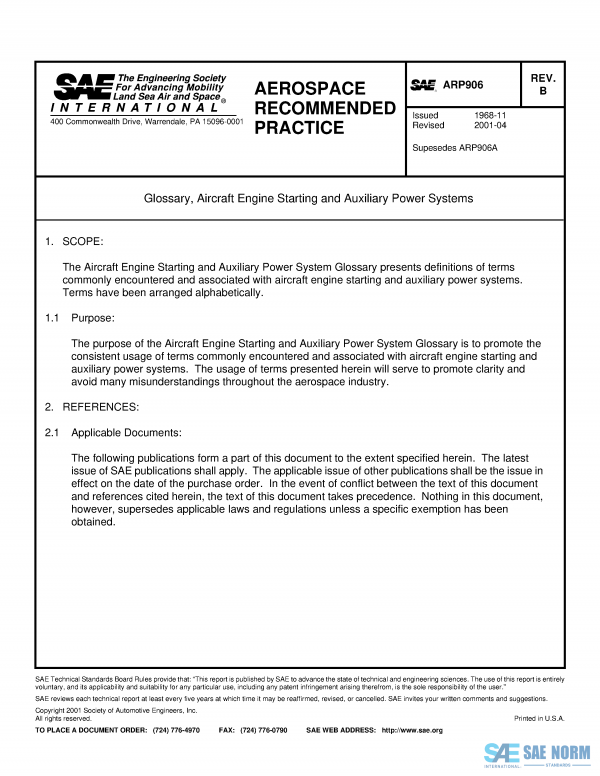 SAE ARP 906 Series PDF