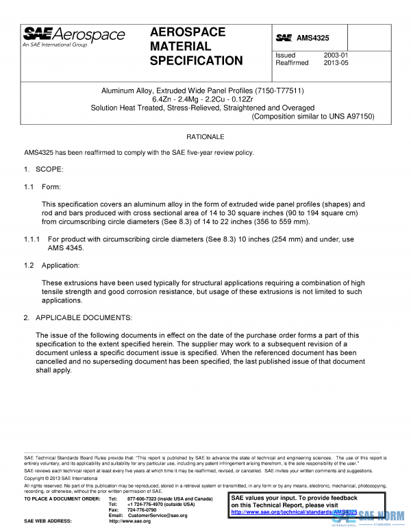 SAE AMS 4325 Series PDF