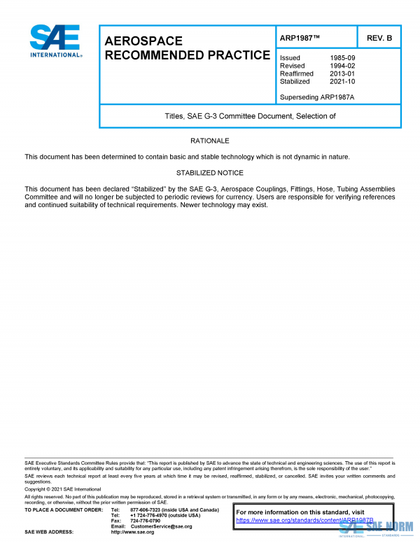SAE ARP 1987 Series PDF