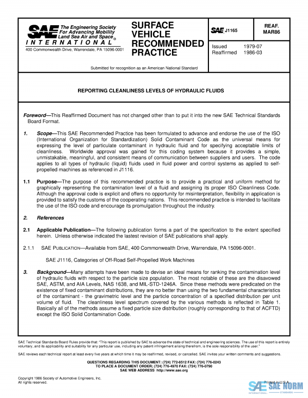 SAE J 1165 Series PDF