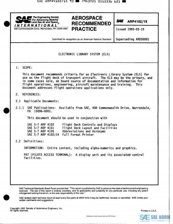 SAE ARP 4102/15 Series PDF
