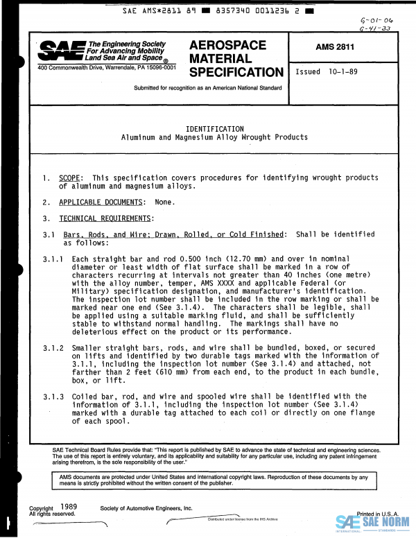 SAE AMS 2811 Series PDF