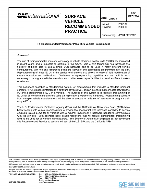 SAE J 2534/1 Series PDF
