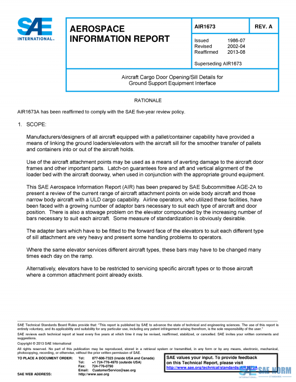 SAE AIR 1673 Series PDF