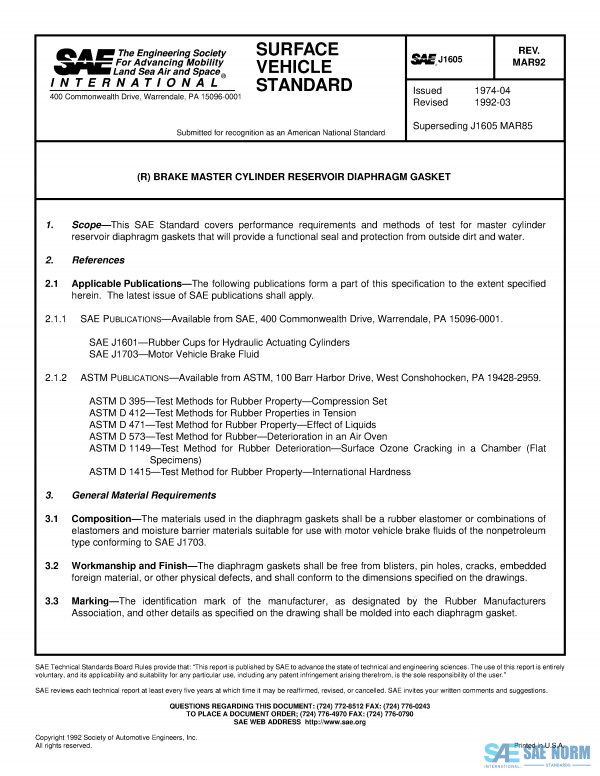 SAE J 1605 Series PDF