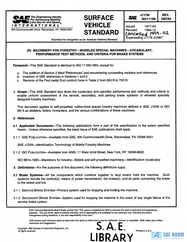 SAE J 1178 Series PDF